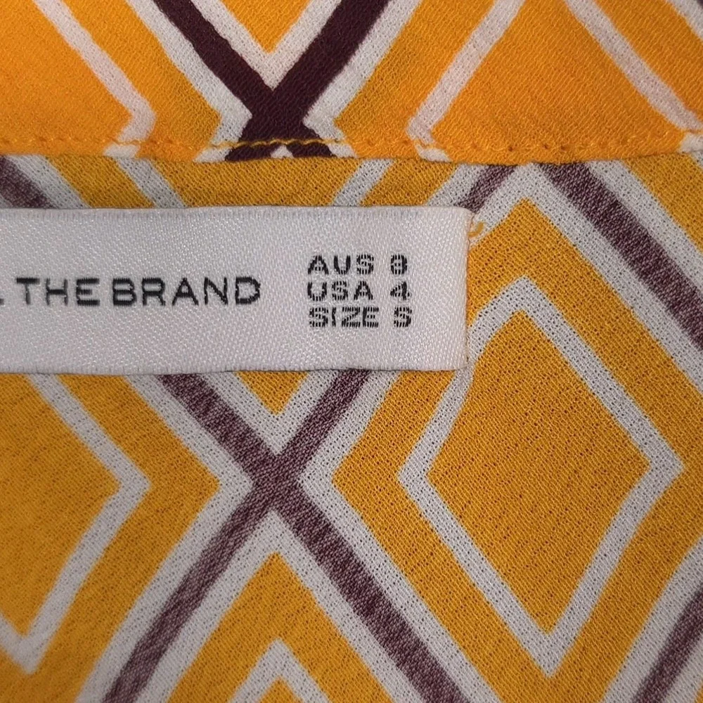 FAITHFULL THE BRAND Yellow Geometric Maxi Skirt 100% Rayon Women Size 4‎ SMALL